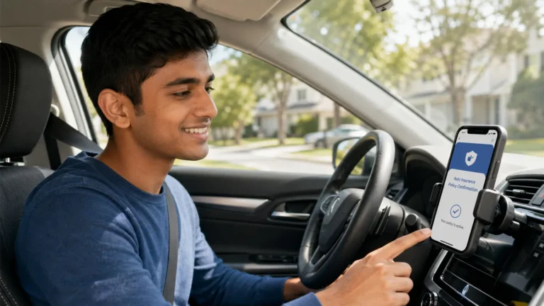 Cheapest car insurance for young drivers USA 2026 featured image with a young driver